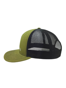 Gorra Trucker con Logotipo Personalizado, Bordado 3D, Verde Oliva, Frente de Algodón, Parte Trasera de Malla Negra, Ajustable, Unisex, Cierre a Presión - Product Image 4