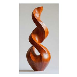 Sculpture en bois moderne créée pour la décoration intérieure contemporaine, les espaces minimalistes et l'équilibre visuel artistique - Product Image 2