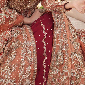 Robe de mariée pakistanaise longue, grande taille, dos illusion, style lehenga, pour le jour du mariage, en gros - Product Image 2