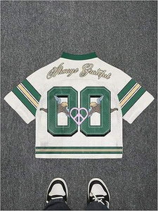 Camiseta Deportiva Corta de Malla Oversize para Mujer, Estilo Fútbol Americano, Transpirable, Vintage, Ropa Deportiva Urbana, 100% Poliéster - Product Image 2