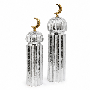Bocaux décoratifs de style islamique en verre borosilicate de haute qualité, récipients de conservation alimentaire avec couvercle en forme de minaret, bol à bonbons de luxe en forme de dôme du Moyen-Orient - Product Image 2