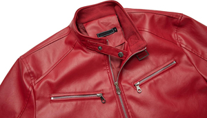 Chaqueta de cuero genuino de piel de vaca personalizada de fábrica, chaqueta de motociclista con cuello clásico para hombre, estilo nuevo de primavera y otoño. - Product Image 2