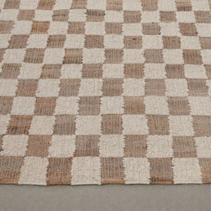 Alfombra Abstracta de Yute Natural Hecha a Mano |   Alfombra Tejida a Mano Ecológica y Antibacteriana, Apta para Mascotas, para Sala de Estar, Dormitorio y Hogar - Product Image 4