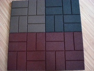 UNISHIELD Carrelage de sécurité moderne pour extérieur en caoutchouc recyclé motif brique 15 mm - Product Image 2