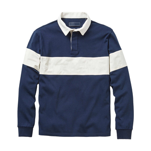 Wholesale Men's Striped Rugby Shirts Breathable Quick Dry Teamwear Men's Rugby Training Polo Shirts - Product Image 1