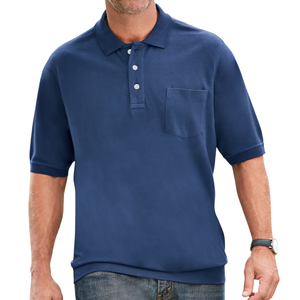 Camiseta de Manga Corta para Hombre, Talla Grande, con Bolsillo, Transpirable, Tejido Piqué, Mezcla de Algodón de 180g, Corte Holgado, Fabricación Personalizada al por Mayor ODM - Product Image 4