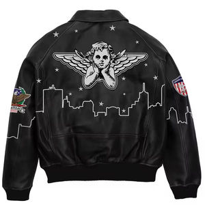 Custom Mens Patchwork Leather Varsity <b>Jacket</b> <b>Rhinestone</b> Embroidery Bomber <b>Jacket</b> - Product Image 4
