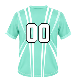 Conjunto de Camiseta y Pantalones Cortos de Rugby Color Verde Menta, Cuello en V, Uniforme de Equipo, Transpirable, Ligero, Personalizable, Ropa Deportiva de Entrenamiento - Product Image 4