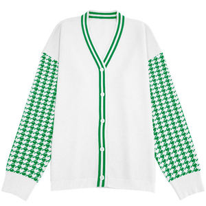 Cárdigan de punto transpirable con cuello en V para hombre, estilo universitario a rayas, con botones, para primavera - Product Image 5