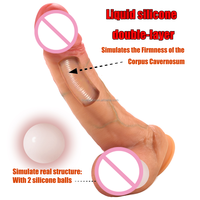 Dildo realista de silicona con testículos móviles y ventosa, pene de 6-10 pulgadas, BlueRabbit, venta al por mayor, ODM, OEM