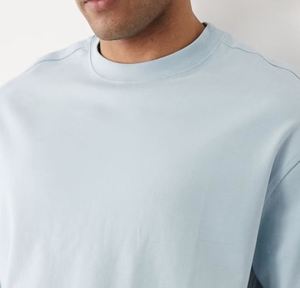 Luxury 100% Cotton drop shoulder Knitted Printed Style T-Shirt 240GSM Unisex Blank Oversized baggy Heavyweight Men's <b>tshirts</b> - Product Image 5