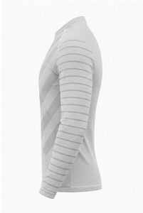 Camiseta de Manga Larga de Secado Rápido para Hombre con Mangas a Rayas, Blanca, de Poliéster, Protección Solar - Product Image 5