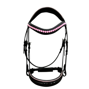 Cabezada de Cuero de Lujo Hecha a Mano con Cristales y Pedrería Elegante Estilo Inglés para Caballo, Personalizable en Color y Tamaño - Cob-Full Custom - Product Image 4