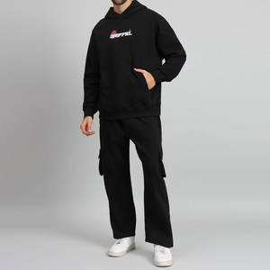 Ensemble de survêtement athleisure moderne, coupe décontractée, style ample, en molleton brossé chaud avec sweat à capuche - Product Image 3