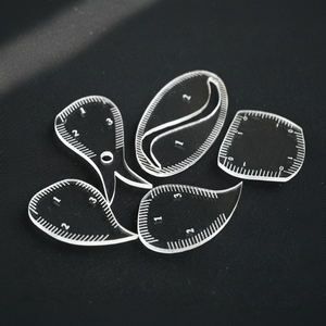 Règles professionnelles transparentes en acrylique pour le façonnage des sourcils, gabarits de mappage des sourcils avec marqueur de précision pour le nez, outil de beauté - Product Image 1