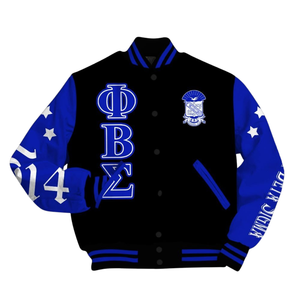 Blouson Bomber d'Hiver pour Homme OEM Sigma Gamma en Satin et Toile, Col Montant, Lettres Grecques Brodé(e)s sur le Devant, Nylon/Lin - Product Image 4