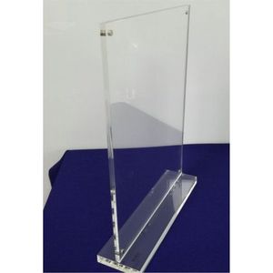 Portafotos Acrílico al por Mayor con Base de Madera, Soporte de Menú en Forma de T para Mesa, Soporte Transparente para Letreros, para Restaurante, Boda, Oficina - Product Image 4