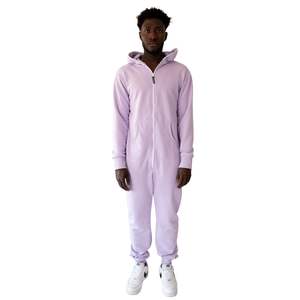 Pyjama en polaire personnalisé à capuche et manches longues, combinaison moelleuse pour adultes, vêtements de nuit, combinaison pour homme/femme, logo sur le devant, combinaison pour homme - Product Image 1