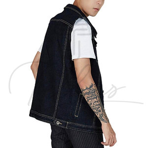 Gilet en jean pour homme de qualité supérieure, coupe ajustée, sans manches, veste en jean décontractée, respirante, gilet en jean pour homme - Product Image 3