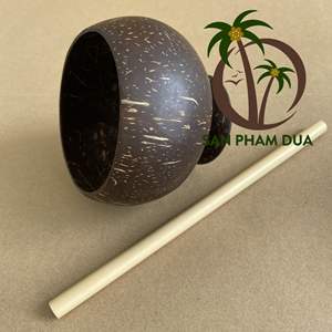 Juego de Taza y Cuchara Hechos a Mano con Cáscara de Coco |   Vajilla Ecológica Sostenible |   Suministro al por Mayor de Fábrica - Product Image 2