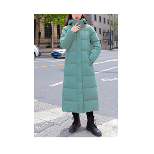 Veste longue matelassée pour femmes grandes tailles, design tendance féminin, manteau d'hiver long en duvet de canard pour femmes - Product Image 1