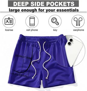 Shorts d'été pour hommes en coton, tissu doux, taille élastique, décontractés, confortables, légers, pour la gym, le sport, la course à pied, la plage - Product Image 4