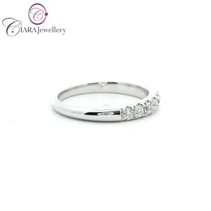 ANILLO DE BODA DE MUJER CON DIAMANTE NATURAL DE ORO AMARILLO DE ORO BLANCO AU750 SIMPLE DE 18K DE ALTA GAMA - Product Image 5