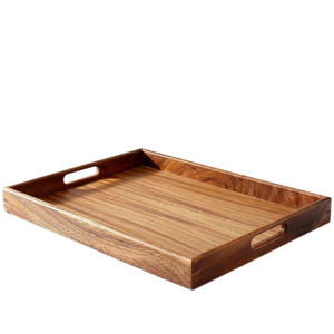 Exquisita Bandeja de Servir de Madera con Acabado Natural Fino para Decoración del Hogar - Product Image 1