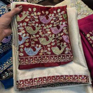 Sari de seda Rangoli de aspecto magnífico y colores increíbles con bordado y lentejuelas, colección de sari y blusa, proveedor de India, Saree Love - Product Image 1