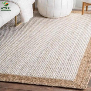 Tapis décoratifs tressés et cousus à la main en fibres de jute 100% naturelles, tapis sur mesure en provenance d'Inde - Product Image 3
