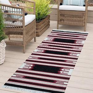 Tapis géométrique en coton écologique double fonction tapis de cuisine Design moderne anti-bactéries personnalisable couleur 020 modèle - Product Image 1