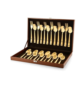 Juego de Cubiertos de Latón Estilo Cuchara para Bodas y Regalos, 24 Piezas, Cucharas para Servir en Cenas y Catering - Product Image 1