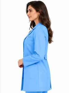 Bata de Laboratorio Blanca Premium para Mujer, Manga Larga, Uniforme Médico, Ligera, Transpirable, de Algodón y Poliéster, para Hospital y Laboratorio - Product Image 4