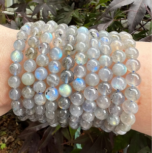 Natural Labradorite <b>Bracelet</b> Flash Labradorite <b>Beaded</b> <b>Bracelet</b> For Healing Reiki Energy Jewelry Wholesale 8mm - Product Image 6