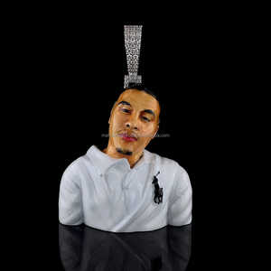 จี้รูปภาพ 3 มิติ แบบกำหนดเอง ประดับเพชรโมอิสซาไนต์ แนวฮิปฮอป พร้อมเคลือบเงา - Product Image 1