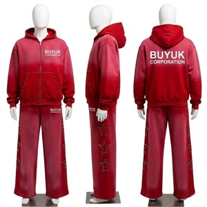 Chándales de Alta Calidad para Otoño, Talla Grande, Impermeables, Ecológicos, con Capucha, Lavado Ácido, 100% Algodón, Bordado de Logotipo Personalizado - Product Image 2