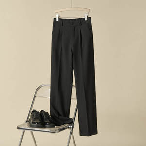 Pantalon de costume drapé anti-plis pour homme, taille semi-élastique, coupe décontractée et polyvalente pour l'été - Product Image 4