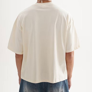 เสื้อยืดทรงบ็อกซี่ผ้าคอตตอนหนานุ่มสำหรับผู้ชาย สไตล์หรูหรา ใส่สบาย แฟชั่นสตรีท เสื้อผ้าพื้นฐานที่ต้องมี - Product Image 2