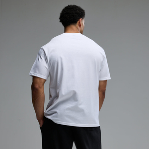 T-shirt à manches longues col rond 100 % coton blanc pour homme, coupe oversize, tricot décontracté, couleur unie, anti-plis, design vierge - Product Image 4