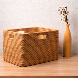 Fine crafted Lightweight Handmade Rattan <b>Basket</b> For <b>Bathroom</b> Laundry And Closet Organization Eco Friendly Natural Rattan <b>Baskets</b> - Product Image 4