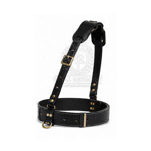 Ceinture en cuir Sam Browne avec boucle classique, ajustement réglable et finition soignée pour vêtements et événements formels - Product Image 3