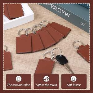 Kit de porte-clés rectangulaires en cuir PU avec rivets, anneaux de porte-clés pour la fabrication artisanale DIY - Product Image 5