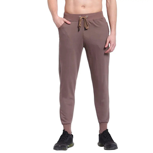 2026 New Men's Solid Color Sweatpants Elastic Waist Drawstring Casual Joggers With Side Pockets Autumn Wear Spandex Cotton Blend - Product Image 5