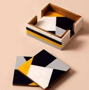 Posavasos de Resina Ecológicos Hechos a Mano de Alta Calidad con Diseños de Impresión Personalizados, 5 mm de Grosor, Estilo Moderno, Fabricante en India - Product Image 6