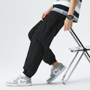 wholesale Men's Summer Fashion <b>Thin</b> Casual Pants Quick Drying Sports Cropped Pants Ice Silk Pants - Product Image 3