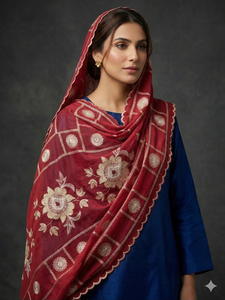 Hiyab de Algodón Voile para Mujer, con Bordado Floral Dorado y Pedrería, Ligero, Transpirable, Chal Largo, Proveedor Mayorista - Product Image 4