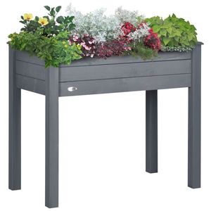 Fioriera Rialzata in WPC e Ceramica per Fiori e Verdure, Vaso per Piante da Esterno - Product Image 1