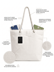 Urban <b>Tote</b> Cotton <b>Canvas</b> <b>Tote</b> Bag Magnetic Closure Twisted Rope Handle Custom Logo Branding Reusable Shopping Bag - Product Image 4