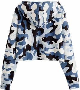 Sweatshirts à capuche courts à manches longues à carreaux sublimés pour enfants et filles, dernière mode hiver, avec design OEM personnalisé pour femmes - Product Image 3