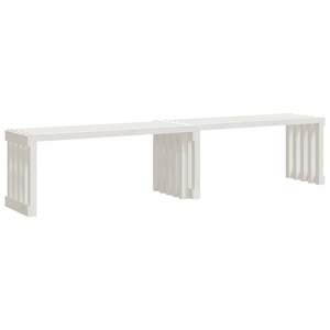 Banc de jardin extensible en pin massif blanc, grand banc de terrasse - Product Image 2